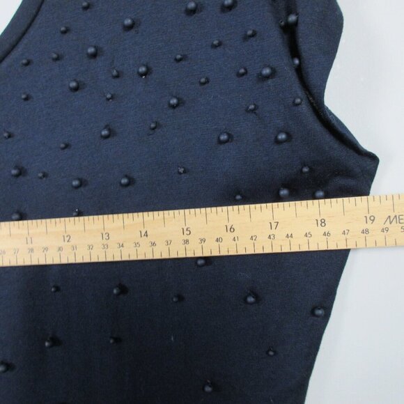Club Monaco Women's Top Blouse S Blue Short Sleeve Beaded Rayon Blend Casual 184 - Picture 9 of 13